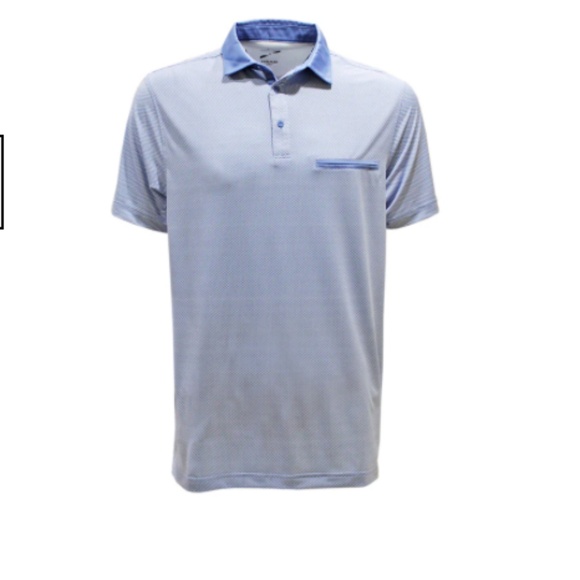 Head Golf Men's Hex Pattern Print Polo Shirt Blue/White Size Medium NEW - Picture 1 of 5